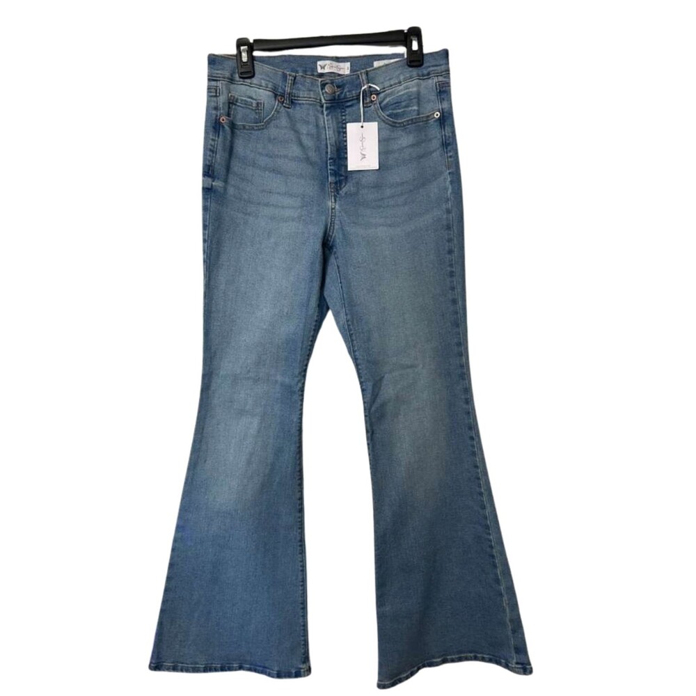 Jessica Simpson Daisy Flare Jeans Women Size 10 Medium Wash Fitted Regular New